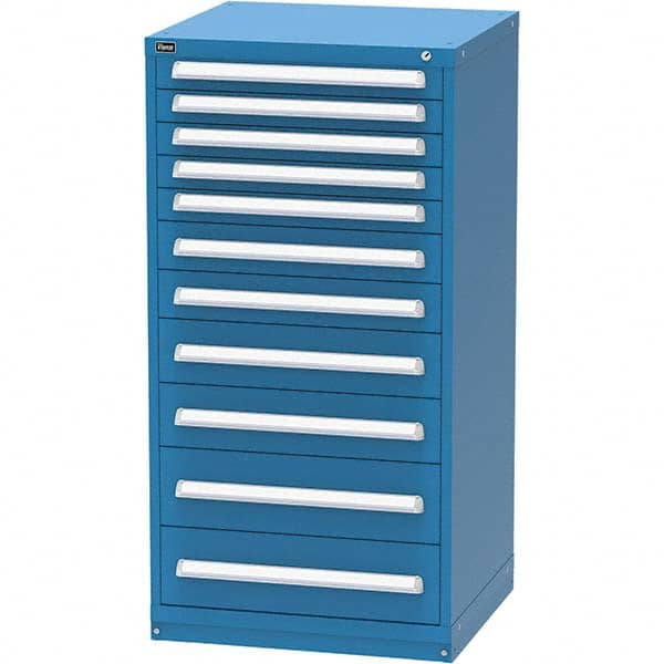 Vidmar - 11 Drawer, 45 Compartment Bright Blue Steel Modular Storage Cabinet - Makers Industrial Supply