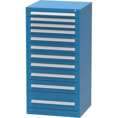 Vidmar - 11 Drawer, 60 Compartment Bright Blue Steel Modular Storage Cabinet - Makers Industrial Supply