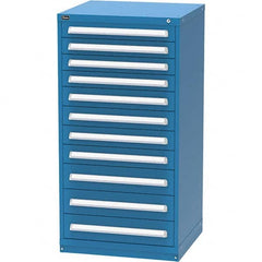 Vidmar - 11 Drawer, 124 Compartment Bright Blue Steel Modular Storage Cabinet - Makers Industrial Supply