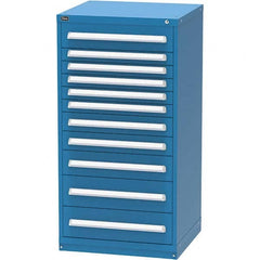 Vidmar - 11 Drawer, 60 Compartment Bright Blue Steel Modular Storage Cabinet - Makers Industrial Supply