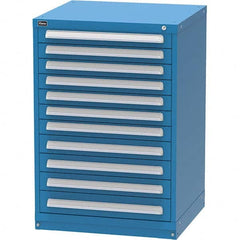 Vidmar - 11 Drawer Bright Blue Steel Modular Storage Cabinet - Makers Industrial Supply