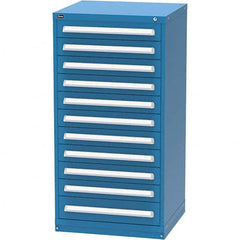 Vidmar - 11 Drawer, 124 Compartment Bright Blue Steel Modular Storage Cabinet - Makers Industrial Supply