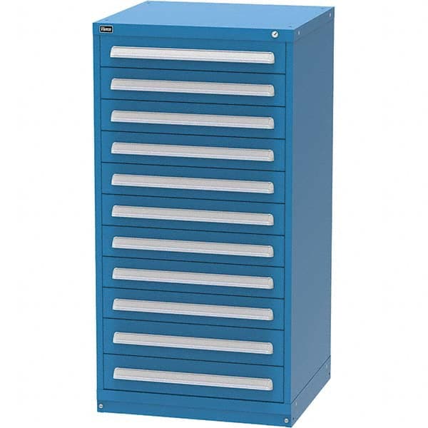 Vidmar - 11 Drawer, 344 Compartment Bright Blue Steel Modular Storage Cabinet - Makers Industrial Supply