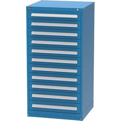 Vidmar - 11 Drawer, 344 Compartment Bright Blue Steel Modular Storage Cabinet - Makers Industrial Supply