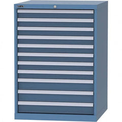 LISTA - 11 Drawer, 45 Compartment Bright Blue Steel Modular Storage Cabinet - Makers Industrial Supply