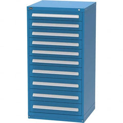 Vidmar - 10 Drawer Bright Blue Steel Modular Storage Cabinet - Makers Industrial Supply