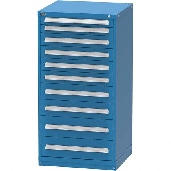 Vidmar - 10 Drawer Bright Blue Steel Modular Storage Cabinet - Makers Industrial Supply