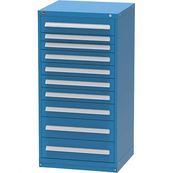 Vidmar - 10 Drawer, 60 Compartment Bright Blue Steel Modular Storage Cabinet - Makers Industrial Supply