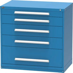 Vidmar - 5 Drawer, 45 Compartment Bright Blue Steel Modular Storage Cabinet - Makers Industrial Supply