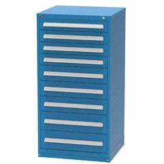 Vidmar - 9 Drawer Bright Blue Steel Modular Storage Cabinet - Makers Industrial Supply