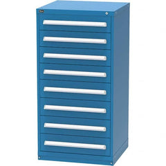 Vidmar - 8 Drawer, 124 Compartment Bright Blue Steel Modular Storage Cabinet - Makers Industrial Supply