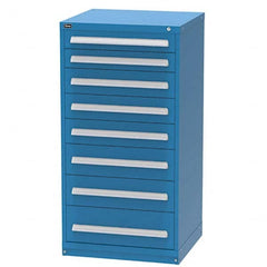 Vidmar - 8 Drawer Bright Blue Steel Modular Storage Cabinet - Makers Industrial Supply