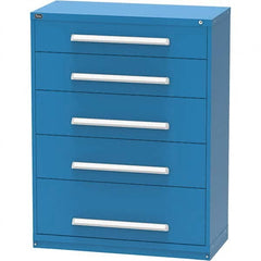 Vidmar - 5 Drawer, 45 Compartment Bright Blue Steel Modular Storage Cabinet - Makers Industrial Supply