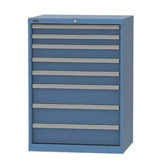 LISTA - 8 Drawer, 124 Compartment Bright Blue Steel Modular Storage Cabinet - Makers Industrial Supply