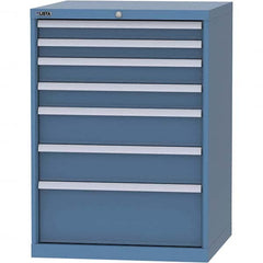 LISTA - 7 Drawer, 45 Compartment Bright Blue Steel Modular Storage Cabinet - Makers Industrial Supply