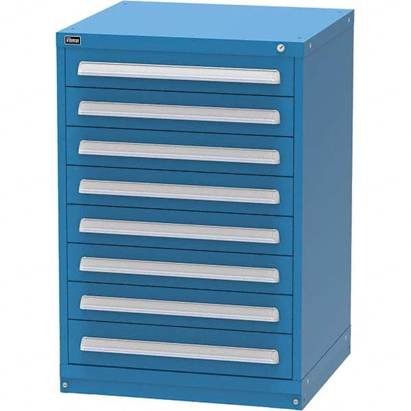 Vidmar - 8 Drawer, 344 Compartment Bright Blue Steel Modular Storage Cabinet - Makers Industrial Supply