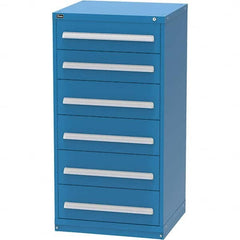 Vidmar - 6 Drawer, 344 Compartment Bright Blue Steel Modular Storage Cabinet - Makers Industrial Supply