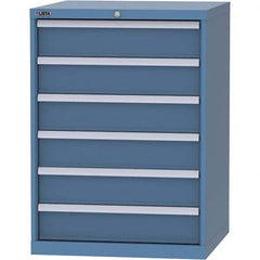 LISTA - 6 Drawer, 45 Compartment Bright Blue Steel Modular Storage Cabinet - Makers Industrial Supply