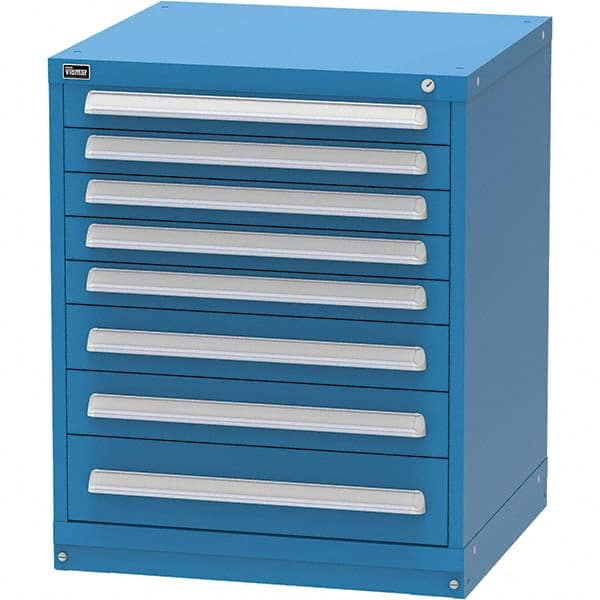 Vidmar - 8 Drawer, 344 Compartment Bright Blue Steel Modular Storage Cabinet - Makers Industrial Supply