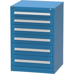 Vidmar - 6 Drawer Bright Blue Steel Modular Storage Cabinet - Makers Industrial Supply