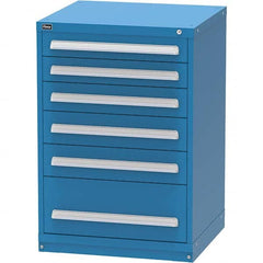 Vidmar - 6 Drawer, 60 Compartment Bright Blue Steel Modular Storage Cabinet - Makers Industrial Supply