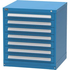 Vidmar - 7 Drawer Bright Blue Steel Modular Storage Cabinet - Makers Industrial Supply