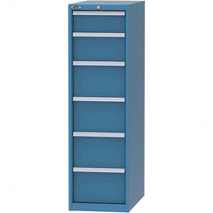 LISTA - 6 Drawer, 45 Compartment Bright Blue Steel Modular Storage Cabinet - Makers Industrial Supply