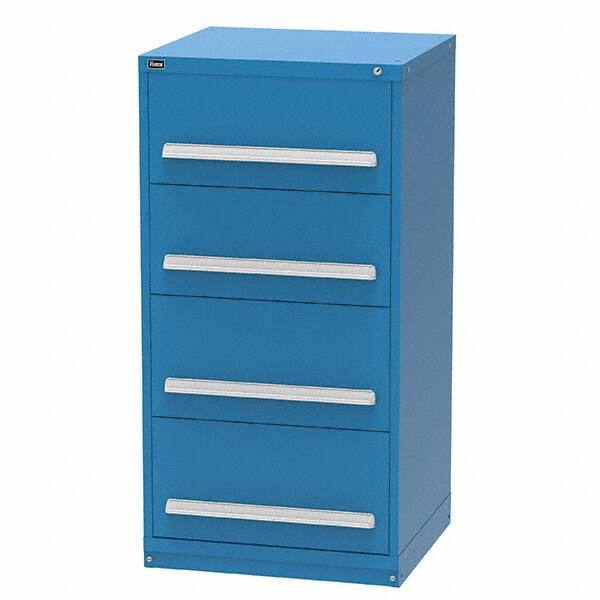 Vidmar - 4 Drawer Bright Blue Steel Modular Storage Cabinet - Makers Industrial Supply