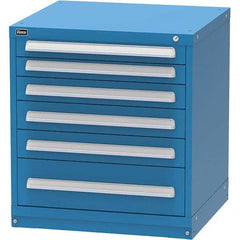 Vidmar - 6 Drawer Bright Blue Steel Modular Storage Cabinet - Makers Industrial Supply