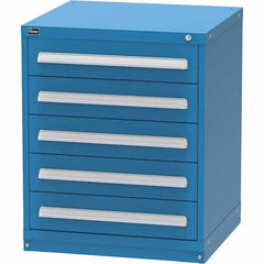 Vidmar - 5 Drawer Bright Blue Steel Modular Storage Cabinet - Makers Industrial Supply