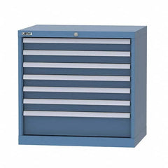 LISTA - 6 Drawer, 124 Compartment Bright Blue Steel Modular Storage Cabinet - Makers Industrial Supply