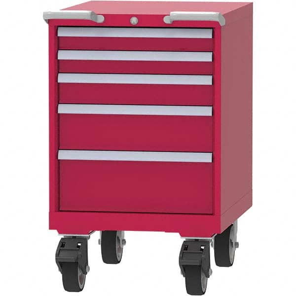 LISTA - 5 Drawer, 99 Compartment Bright Blue Steel Modular Storage Cabinet - Makers Industrial Supply