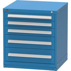 Vidmar - 5 Drawer Bright Blue Steel Modular Storage Cabinet - Makers Industrial Supply