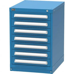 Vidmar - 7 Drawer, 45 Compartment Bright Blue Steel Modular Storage Cabinet - Makers Industrial Supply