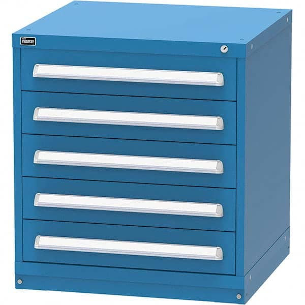 Vidmar - 5 Drawer, 344 Compartment Bright Blue Steel Modular Storage Cabinet - Makers Industrial Supply