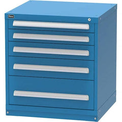 Vidmar - 5 Drawer, 344 Compartment Bright Blue Steel Modular Storage Cabinet - Exact Industrial Supply