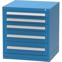 Vidmar - 5 Drawer Bright Blue Steel Modular Storage Cabinet - Makers Industrial Supply