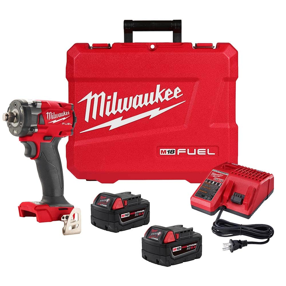 Milwaukee Tool - Cordless Impact Wrenches & Ratchets Voltage: 18.00 Drive Size (Inch): 1/2 - Makers Industrial Supply