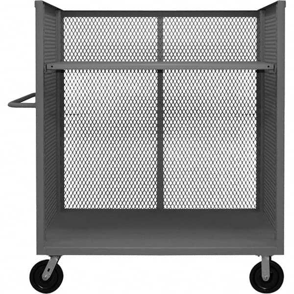 Durham - 3,000 Lb Capacity 1-Shelf 3-Sided Mesh Truck - Makers Industrial Supply