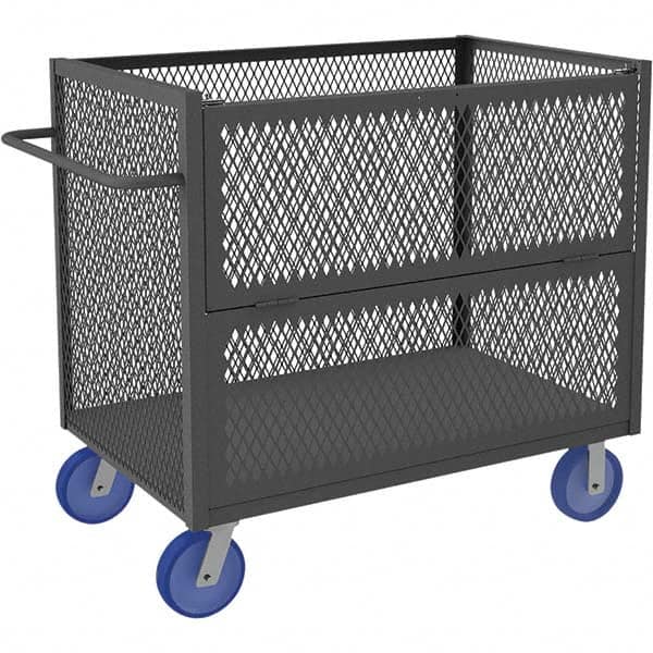 Durham - 3,600 Lb Capacity 1-Shelf 3-Sided Mesh Truck - Makers Industrial Supply