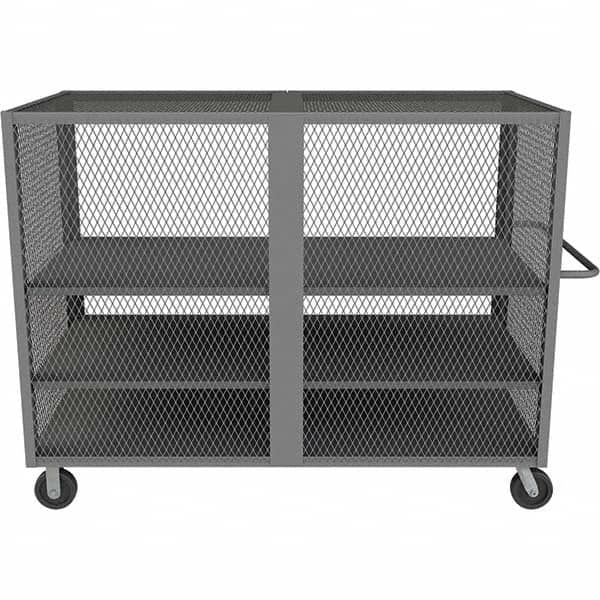 Mesh Security Truck: 2,000 lb Capacity, 3 Shelf 78-1/2″ Long, 38″ Wide, 56-7/16″ High