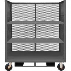 Durham - 3,600 Lb Capacity 3-Shelf 3-Sided Mesh Truck - Makers Industrial Supply