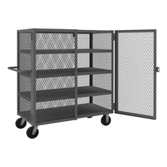 Steel Mesh Security Truck: 2,000 lb Capacity, 4 Shelf 54-1/2″ Long, 26″ Wide, 56-7/16″ High