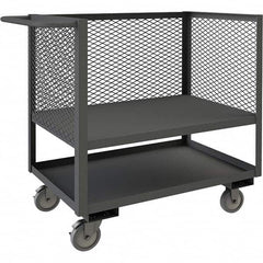 Durham - 1,200 Lb Capacity 2-Shelf 3-Sided Mesh Truck - Makers Industrial Supply