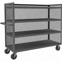 Durham - 3,000 Lb Capacity 4-Shelf 3-Sided Mesh Truck - Makers Industrial Supply