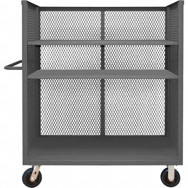 Durham - 3,600 Lb Capacity 3-Shelf 3-Sided Mesh Truck - Makers Industrial Supply