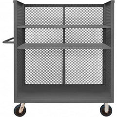 Durham - 3,600 Lb Capacity 3-Shelf 3-Sided Mesh Truck - Makers Industrial Supply