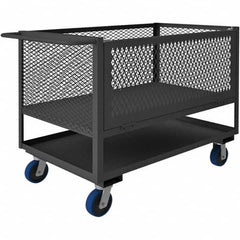 Durham - 2,000 Lb Capacity 2-Shelf 4-Sided Mesh Box Truck - Makers Industrial Supply