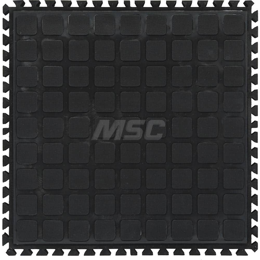 M + A Matting - Anti-Fatigue Matting; Dry or Wet Environment: Dry ; Length (Inch): 18 ; Length (Feet): 1.5 ; Width (Inch): 18 ; Thickness (Inch): 3/4 ; Surface Pattern: Raised Squares - Exact Industrial Supply