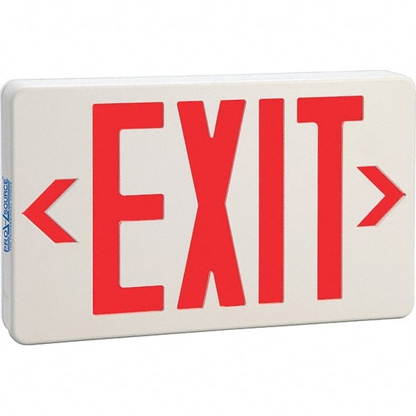 PRO-SOURCE - Illuminated Exit Signs Number of Faces: 1 Letter Color: Red - Makers Industrial Supply